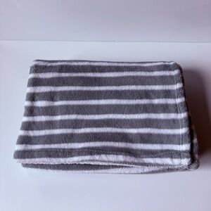 Parents Choice Walmart Gray And White Striped Plush Baby Blanket